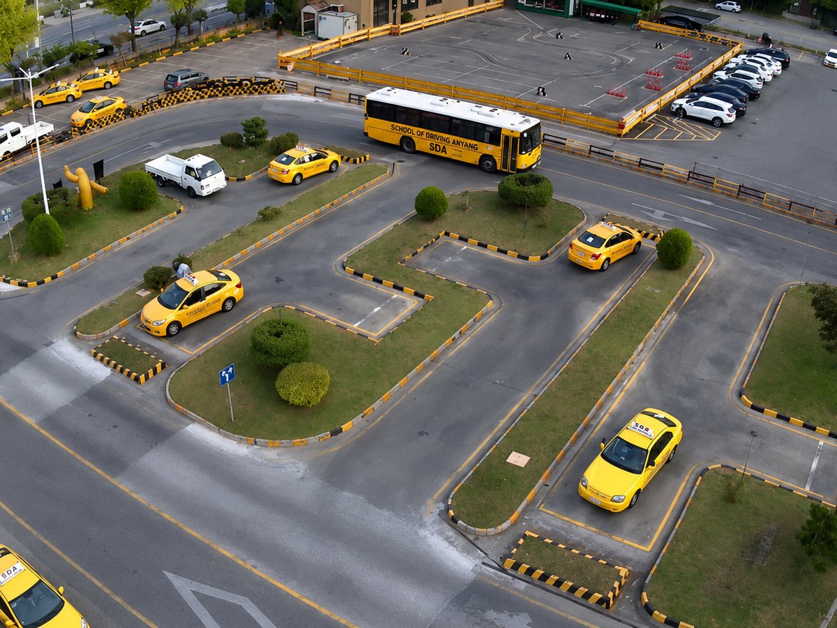 Standard training vehicle used for refresher driving lessons near Seoul