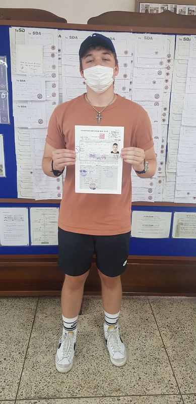Foreign student at the SDA Anyang campus after completing the Korean licence course