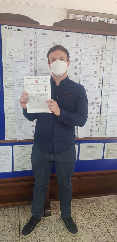 SDA English-programme graduate after passing the Korean road driving test
