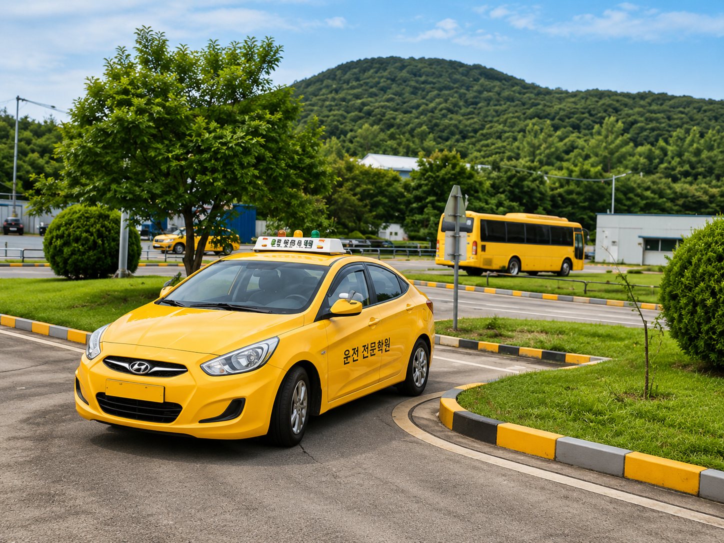 Reverse parking lesson for a foreign driver near Seoul